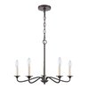 Elk Showroom Quinn 24'' Wide 5Light Chandelier, Old Bronze EC89687/5